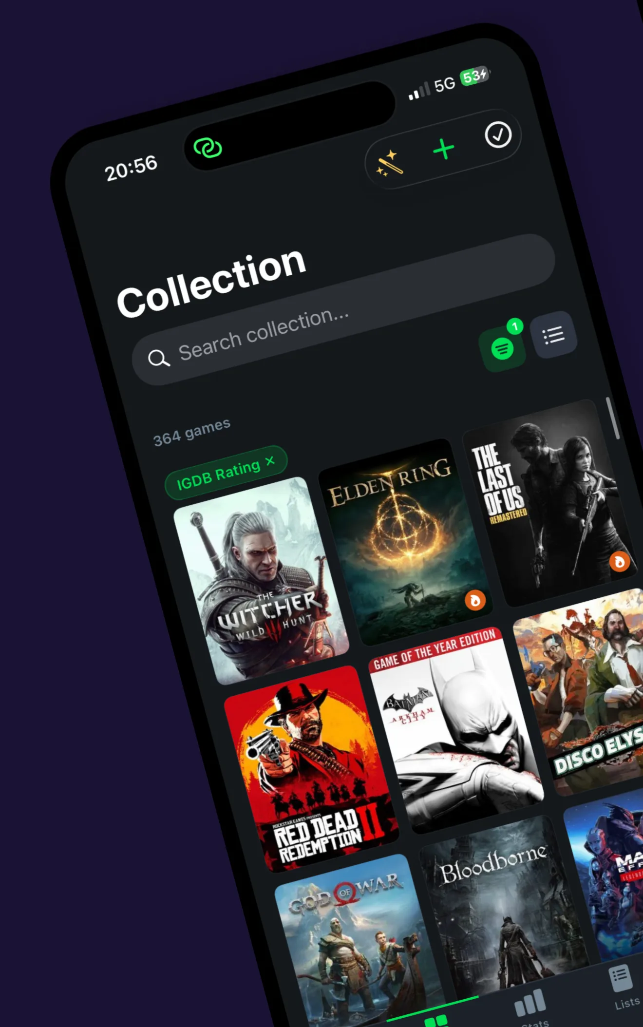 Backloggr game library grid with cover art, a game backlog tracker for iOS